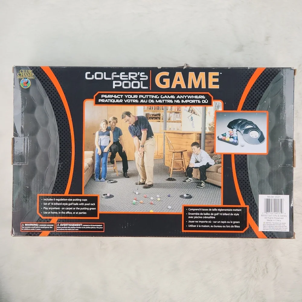COPY GOLFER'S POOL Game by Club Champ: 16 balls and rack, 6 cups, In retail p…